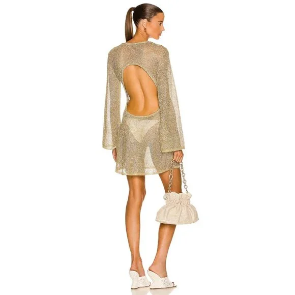 Cult Gaia Hazen Knit Dress in Gold - Picture 2 of 16